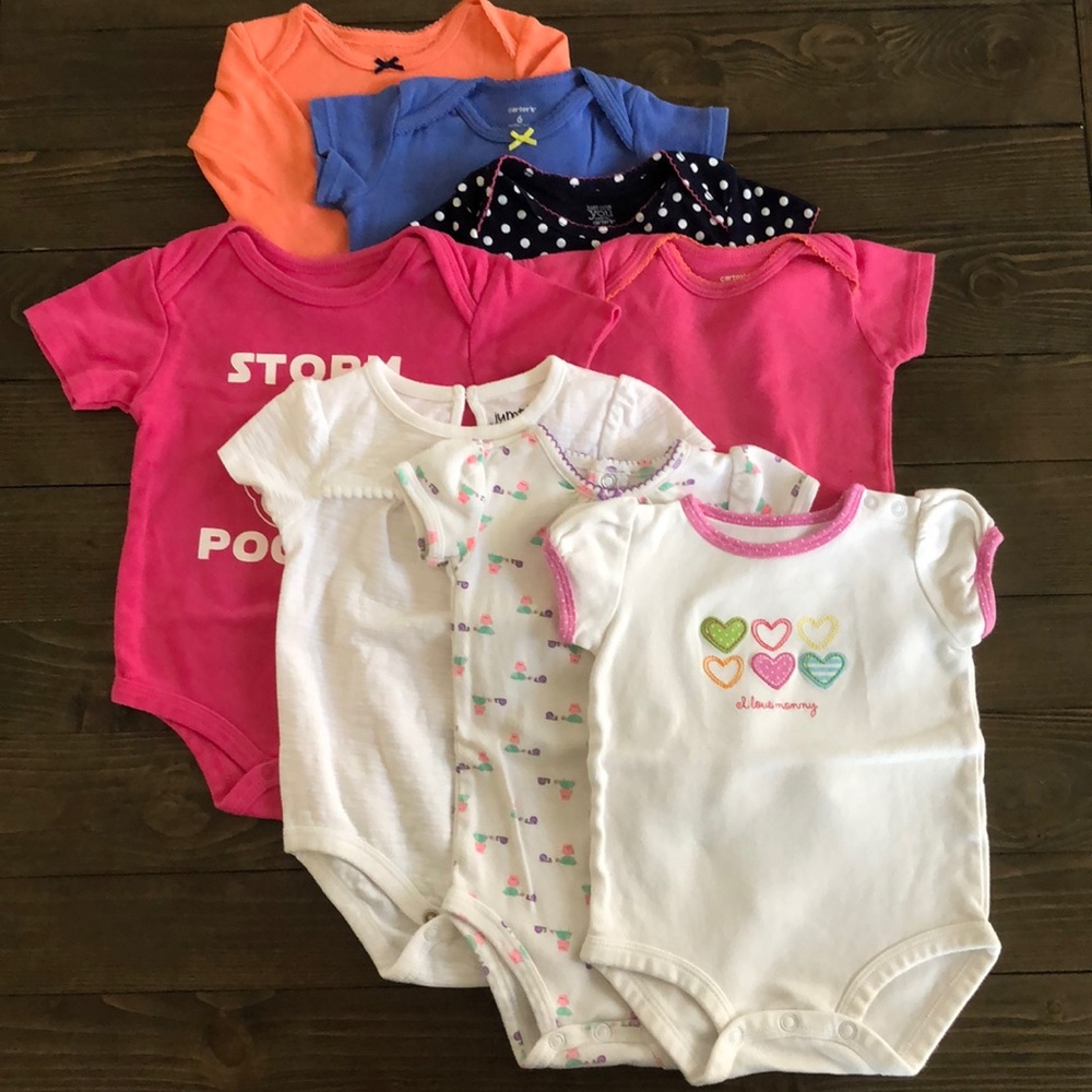 8pc! Carter’s Baby Girl 6m onsie bundle